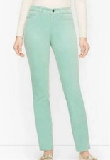 NWT Talbots Women’s Size 16W Green Cotton Blend Velveteen Straight Leg Pant picture