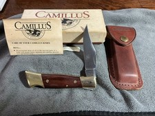 VINTAGE CAMILLUS NEW YORK USA #4 LOCKBACK POCKET KNIFE W/SHEATH BOX picture