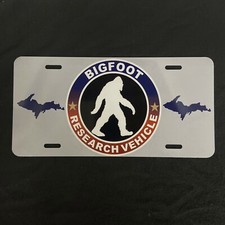 Official Bigfoot research vehicle  aluminum license plate Sasquatch hunter picture