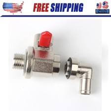 Engine Oil Drain Valve (14mm-1.5) & L-Shaped Hose End L-002 COMBO PACK picture