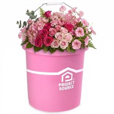 Project Source Pink 5 Gallon Plastic Utility Bucket Heavy Duty General Purpose picture
