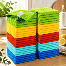 Microfiber Cleaning Cloth Towel Rag Car Polishing No Scratch Detailing Set of 50 picture