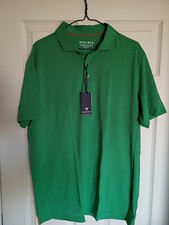 Maelreg Men's Performance Golf Polo Shirt Moisture Wicking Green Stripe Size L picture