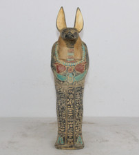 HANDMADE ANCIENT EGYPTIAN ANTIQUE STYLE ANUBIS Scarab and Hieroglyphic Symbols picture