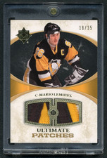 Mario Lemieux 2010-11 Upper Deck Ultimate Patches Dual Game Used Jersey NHL /35 picture