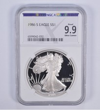 1986-S American Silver Eagle Proof 9.9 NGC X NGCX - Almost PERFECT picture