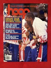 1992 NBA Hoop Magazine Dream Team Gold Magic Johnson Barkley W/ Robinson Poster picture