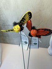 NWT Annalee Doll Butterfly Flower Picks Orange And Yellow Exclusive RARE HTF picture