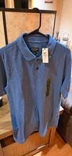 David Taylor Polo Shirt Men's M Short Sleeve Blue Herringbone Jacquard picture