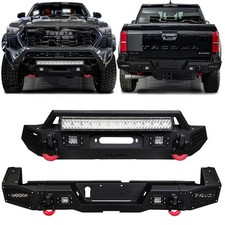 Vijay For 2024-2026 4th Gen Tacoma Steel Front or Rear Bumper with LED Lights picture