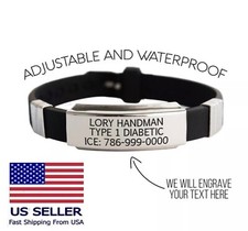 Personalized medical ID bracelet waterproof medical alert emergency bangle picture