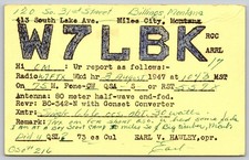 1947 QSL Card W7LBK Billings MT Boy Scout Camp Big Timber Ham Radio D445 picture