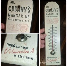 Rare Vintage Wood cudahy margarine thermometer Advertising Working Sign picture