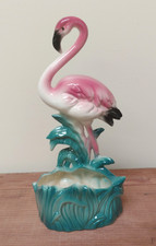 Vintage MCM PINK FLAMINGO Left Facing Planter Ceramic 10
