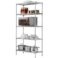 5-Tier Metal Wire Rack Free Standing Shelving Unit Adjustable Heavy Duty Storage picture