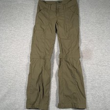 PrAna Pants Womens 6 Green Convertible Hiking Zip Off Nylon Stretch Outdoor picture