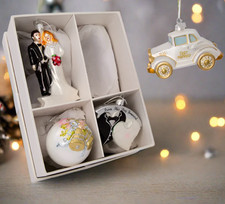 Noble Gems™ Wedding Boxed Glass Ornaments, 4-Piece Box Set picture