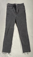 Madewell Stovepipe Jeans Women's 27 Black High Rise Straight Leg Stretch picture