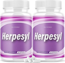 Herpesyl Pills Capsules Supplement Tablets Purple Bottle 120 Capsules (2 Pack) picture