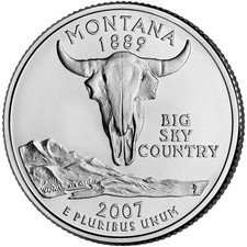 2007 P Montana State Quarter.  Uncirculated From US Mint roll. picture