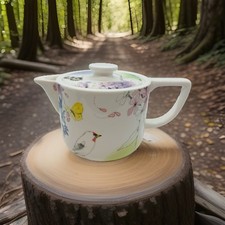 Vintage Hallmark Marjolein Bastin Nature's Sketchbook Porcelain Teapot 4.5” Tall picture