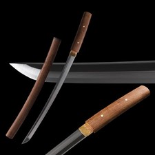 30'' Sword T10 Steel Clay Tempered Wakizashi Rosewood Shirasaya Samurai Katana picture