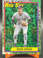 2025 Topps 1990 Topps Wade Boggs #T90-7 Green Crackle Foilboard /99 picture