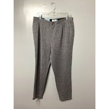 NWT Old Navy Boucle Herringbone Pants High Rise TaperedAnkle Gray Large Academia picture