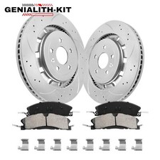 352mm Front Drilled Rotors and Brake Pads for Ford Explorer Flex Lincoln MKS MKT picture