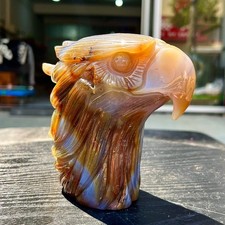 2.42LB Beautiful agate eagle carved decorative mineral specimen picture