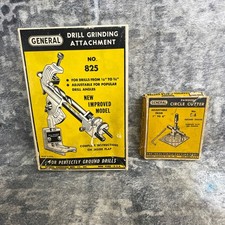 Vintage General Drill Grinding Attachment No 825 & Circle Cutter No 5-A In Box picture