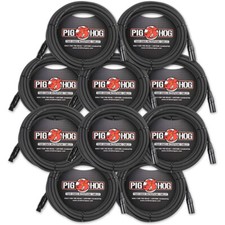 Pig Hog PHM25 25' ft XLR 8mm Tour Grade Mic Cable (10-Pack) picture