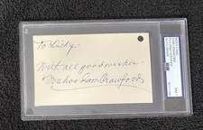 Wahoo Sam Crawford PSA 7 Signed 3x5 Index Card Autograph Detroit Tigers HOF picture