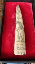 Resin Walrus Tusk 12” Scrimshaw Emancipation 1863  Abraham Lincoln picture