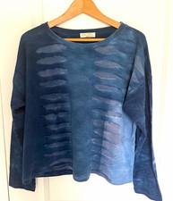 ESCAPE by Habitat Clothes Blue Tie-Dye Oversized Crewneck Sweatshirt Women M picture