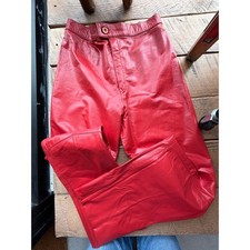 Vintage Marco Morani Red Leather High Waist Pants Made in Argentina 1970s-80s picture