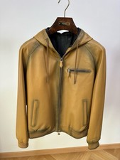 Berluti Men’s Patina leather hooded blouson Jacket Size M picture