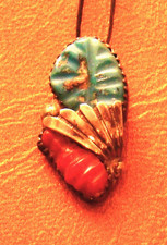 Sterling Silver Zuni Native American Loyolita Othole Pendant 1.2 x .5 inches picture