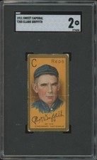 1911 T205 CLARK GRIFFITH GD HOF SWEET CAPORAL GOLD BORDER SGC 2 CINCINNATI REDS picture