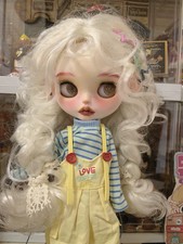 OOAK Custom Full Set Blythe Doll White Skin Fluffy White Wig Collectible Doll picture