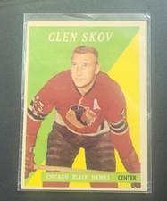 1958-59 Topps Chicago Blackhawks  Glen Skov #3 Vintage ExMt or Better picture