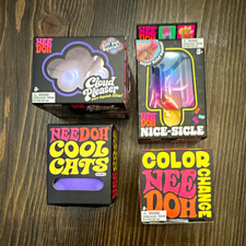 NeeDoh 4 piece toy lot Cloud pleaser, color change, cool cats & Nice Sicle NEW picture