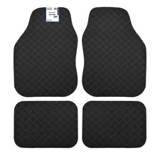 Nicoman Universal Black Anti-Slip Rubber Car Mats with Anti-Slip, Trim to Fit picture