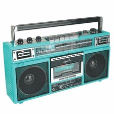 Supersonic Retro Audio Bluetooth Cassette Radio Teal Portable -  picture