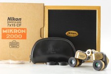 Rare [Unused] Nikon Nippon Kogaku Mikron 2000 7x15 CF Gold Binoculars From JAPAN picture