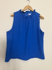 NWT J. Crew Ruffle High Neck Sleeveless Lined Blouse - Size Large AY481 Office picture