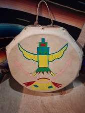 **AWESOME  VINTAGE NATIVE AMERICAN  RAWHIDE HAND DRUM  PRAYER DRUM 