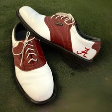 Footjoy Golf shoes Mens 8 MJ MyJoys University Of Alabama Saddle Leather EUC picture