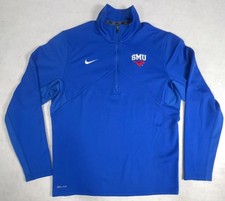 Nike Dri-FIT Southern Methodist SMU Mustangs 1/4 Zip Pullover Mens M Blue picture