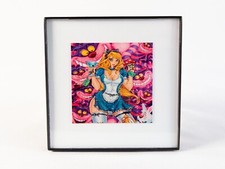 Alice and Cheshire Cat Blotter Art 4 x 4 Psychedelic LSD Trippy Cartoon Anime picture